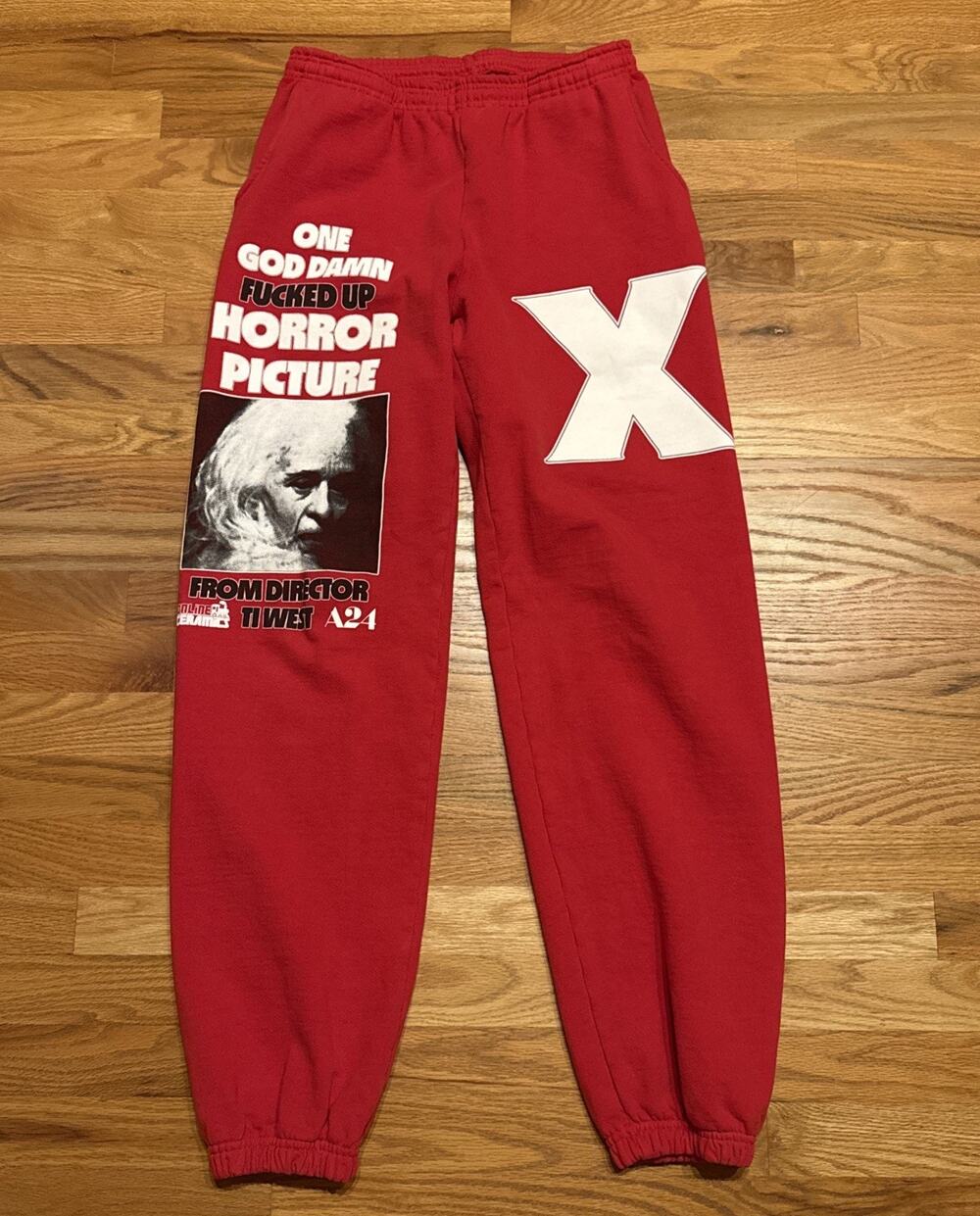 Online Ceramics x A24 Sweatpants SMALL ? Men's Haunted Wagon Ti West horror red